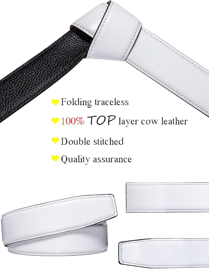 Barry.Wang Mens Belts Leather Ratchet Automatic Buckle Slide Click 1 3/8" Designer Dress Fashion Classic Casual Work Business