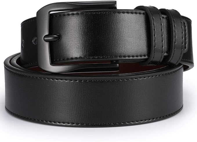 beltox fine Men’s Casual Leather Jeans Belts 1 1/2” Wide 4MM Thick Alloy Prong Buckle Work Dress Belt for Men