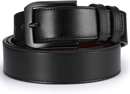 beltox fine Men’s Casual Leather Jeans Belts 1 1/2” Wide 4MM Thick Alloy Prong Buckle Work Dress Belt for Men