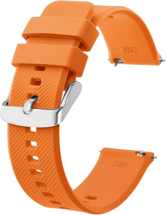 BISONSTRAP Watch Strap 18mm 19mm 20mm 21mm 22mm, Quick Release Silicone Watch Bands for Men Women