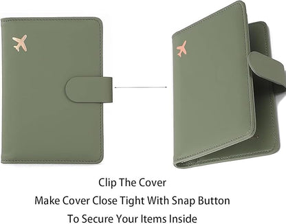 Melsbrinna Premium Leather Passport Holder Covers Case, Waterproof Rfid Blocking Travel Wallet Passport Holder with Pen Holder, Cute Passport Book for Women/Men
