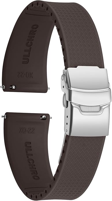 ULLCHRO Silicone Watch Band Quick Release Strap FKM Waterproof Watch Bands for Men 20mm 22mm Replacement Strap Sport Rubber Watchband