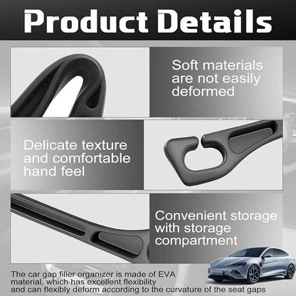 4PCS Car Seat Gap Filler Organizer, Universal Car Seat Gap Blocker with Storage Slot, Leak-Proof Seat Gap Plug for Car SUV Truck, Automotive Interior Accessories, Black