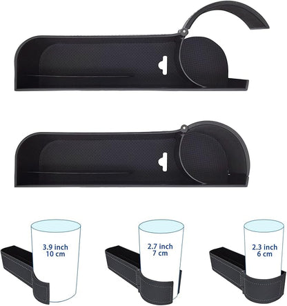 BAILISI Car seat gap filler organizer,Multi-function car seat storage box 2 packs,Adjustable Cup Holder car console side storage box Holders phone, sunglasses,car accessories (Black Style 4)