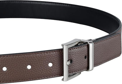 Tommy Hilfiger Men's Reversible Leather Belt, 2‑in‑1 Design for Dress Or Casual Wear