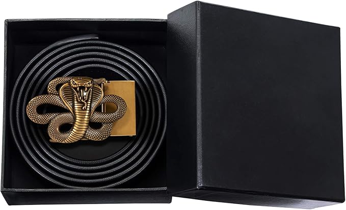 Dubulle Designer Ratchet Belt for Men Leather Fashion Adjustable Automatic Buckle Sliding Removable Dress Casual
