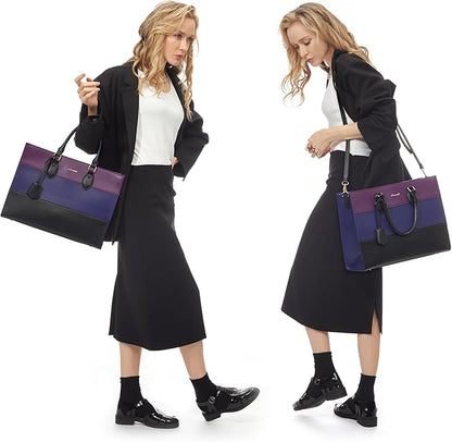 LOVEVOOK Laptop Tote Bag for Women, Work Totes Business Office Computer Briefcase with Clutch Purse