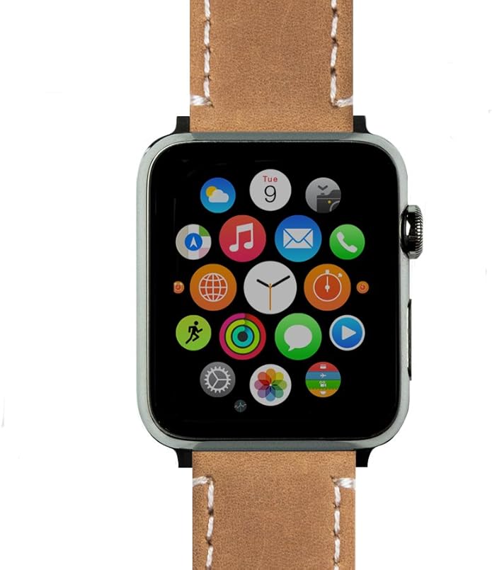 BARTON WATCH BANDS - Top Grain Leather Watch Bands Compatible with Apple Watch Models - 1, 2, 3, 4, 5, 6, 7, 8, 9, 10, SE, Ultra & Ultra 2