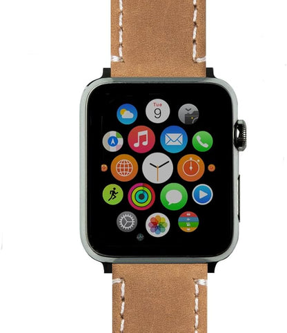 BARTON WATCH BANDS - Top Grain Leather Watch Bands Compatible with Apple Watch Models - 1, 2, 3, 4, 5, 6, 7, 8, 9, 10, SE, Ultra & Ultra 2