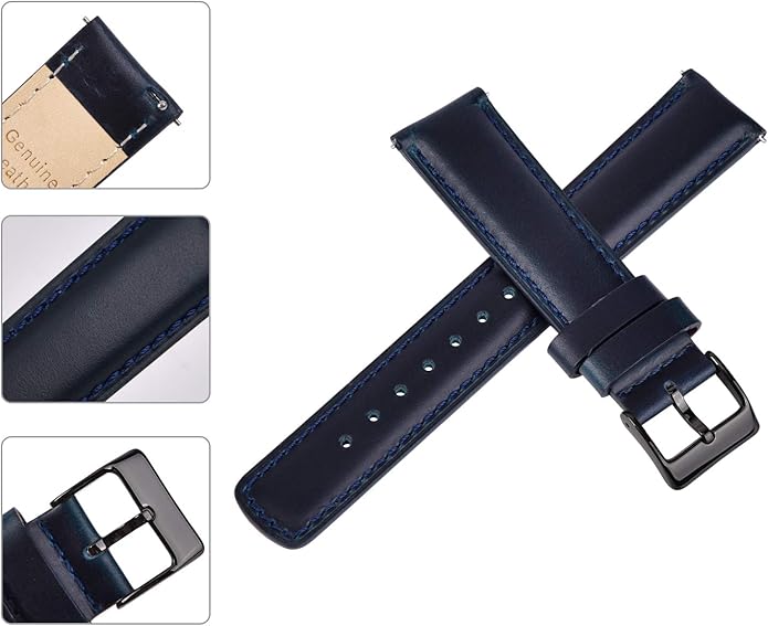 Ritche Christmas Gift Quick Release Leather Watch Bands Genuine Watch Straps for Men Women Top Grain Leather Watch Strap, White Elephant Gifts, Stocking Stuffers for Men, Father's Day gifts