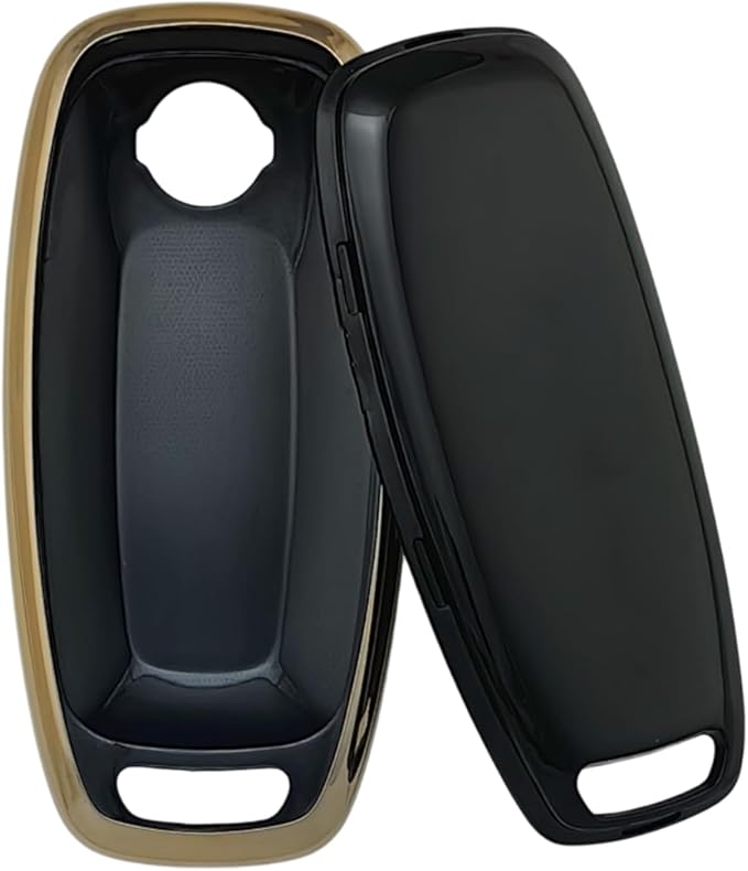 REPROTECTING TPU Key Fob Cover Compatible with Nissan Pathfinder Rogue Kicks (Black/White, 5 Buttons/TPU)