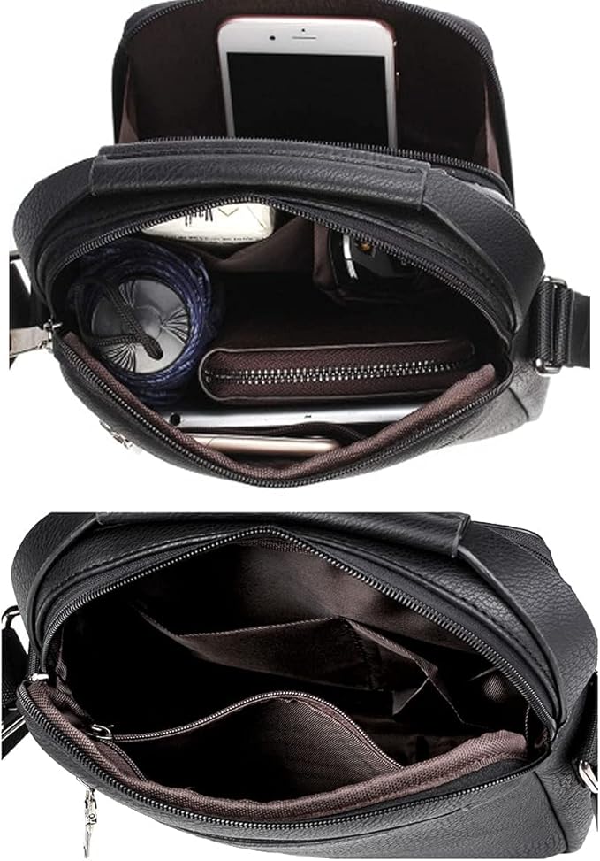 Zipper Buckle Leather Messenger Bag Crossbody Shoulder Bag Vintage Handle Bags | Zipper, Buckle, Leather, Vintage