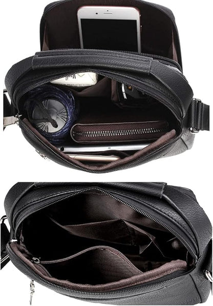 Zipper Buckle Leather Messenger Bag Crossbody Shoulder Bag Vintage Handle Bags | Zipper, Buckle, Leather, Vintage