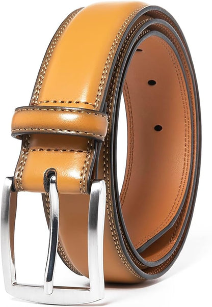 Fabio Valenti Genuine Leather Dress Belts For Men - Mens Belt For Suits, Jeans, Uniform With Single Prong Buckle