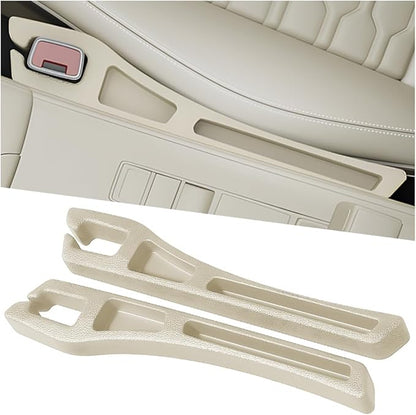 Car Seat Gap Filler, 2PCS Crevice Blocker Stopper Between Vehicle Seat Console, No Drop Automotive Fill Crevice Guard Interior Accessories, Universal for SUV Truck Sedan (Beige)