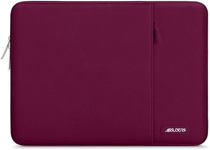 MOSISO Laptop Case 13 inch, Laptop Sleeve Compatible with MacBook Neo/Air/Pro 13 inch with A18/M5/M4/M3/M2/M1 Chip 2026-2016, Polyester Vertical Computer Sleeve Bag with Pocket, Wine Red
