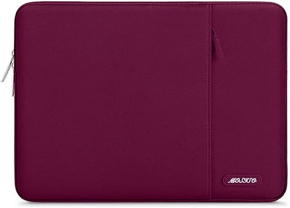 MOSISO Laptop Case 13 inch, Laptop Sleeve Compatible with MacBook Neo/Air/Pro 13 inch with A18/M5/M4/M3/M2/M1 Chip 2026-2016, Polyester Vertical Computer Sleeve Bag with Pocket, Wine Red