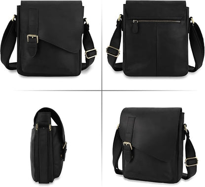 Jack&Chris Leather Messenger Bag for Men, Man Purse Crossbody Bags for Work Business