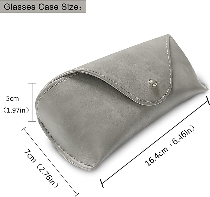 LogHog Portable Leather Glasses Case,Flexible Sunglasses Pouch Slim Case for Women Men Horizontal Eyeglass Case