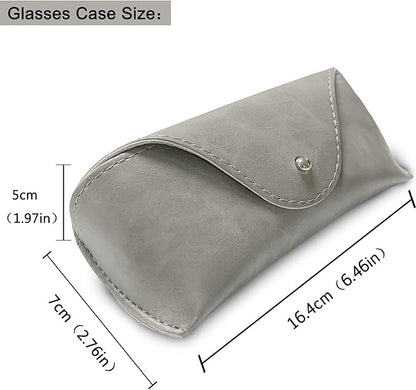 LogHog Portable Leather Glasses Case,Flexible Sunglasses Pouch Slim Case for Women Men Horizontal Eyeglass Case