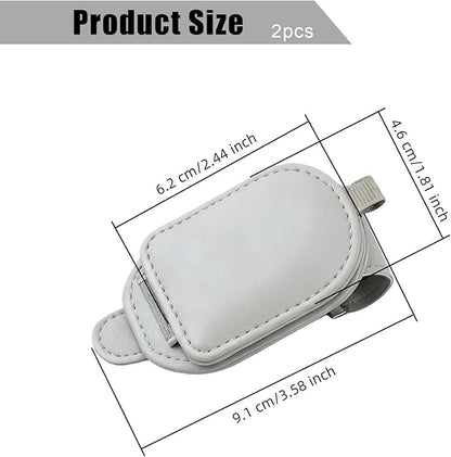Sunglass Holder for Car Visor, Magnetic Leather Eyeglass Holder, Universal Car Sunglass Organizer Visor Accessories for SUV Truck Pickup, 2 Pack (Gray)