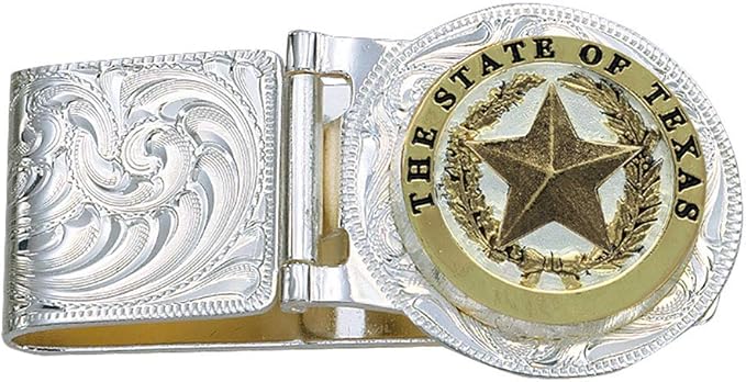 Montana Silversmiths Made in the USA Western Lifestyle Money Clip (Texas Star Hinged)