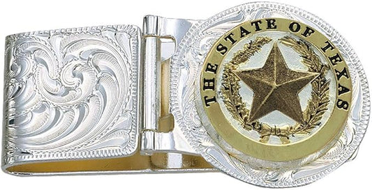 Montana Silversmiths Made in the USA Western Lifestyle Money Clip (Texas Star Hinged)
