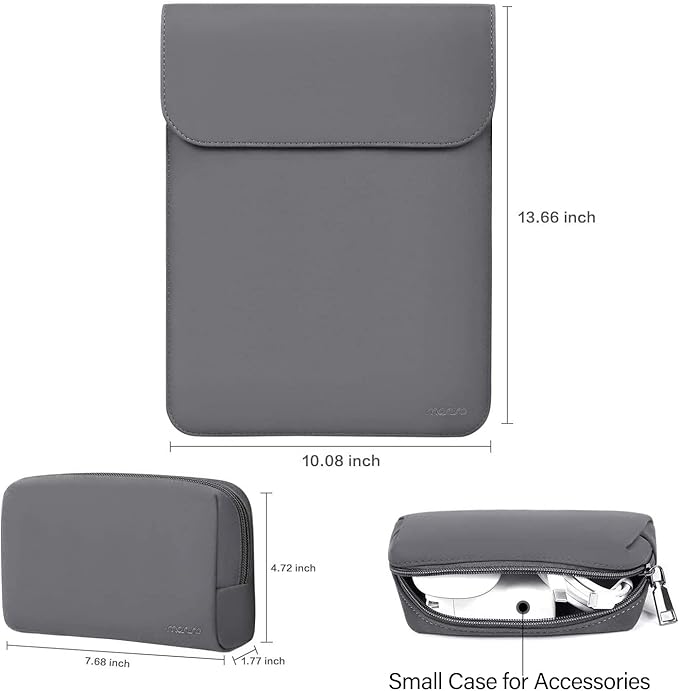 MOSISO Laptop Case 13.3 inch, 13-13.3 inch Laptop Sleeve Compatible with MacBook Neo 13 A18 Pro A3404 /Air 13/Pro 13/Pro 14 M5 M4 M3 M2 M1, Faux Suede Leather Case with Small Bag, Space Gray