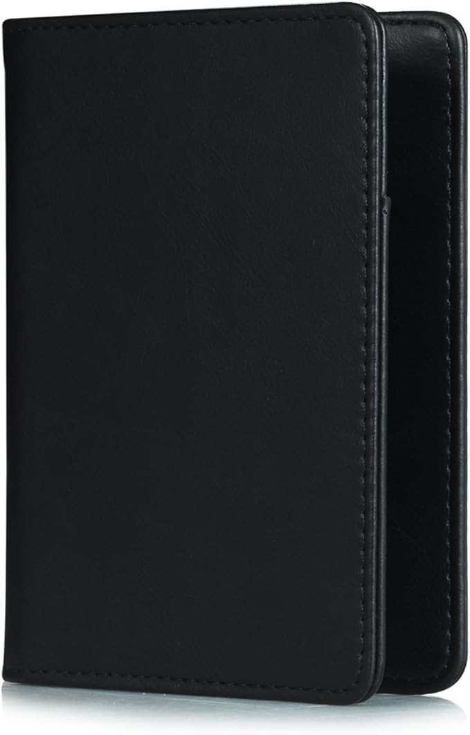 EpicGadget RFID Blocking Premium Leather Passport Holder Travel Wallet Cover Case (Black)