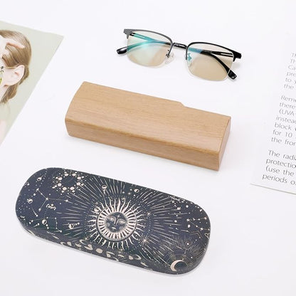 PERFECTSIGHT Hard Shell Eyeglasses Case, PU Leather Protective Glasses Case, Cute Eyeglass Case for Women Men Girls