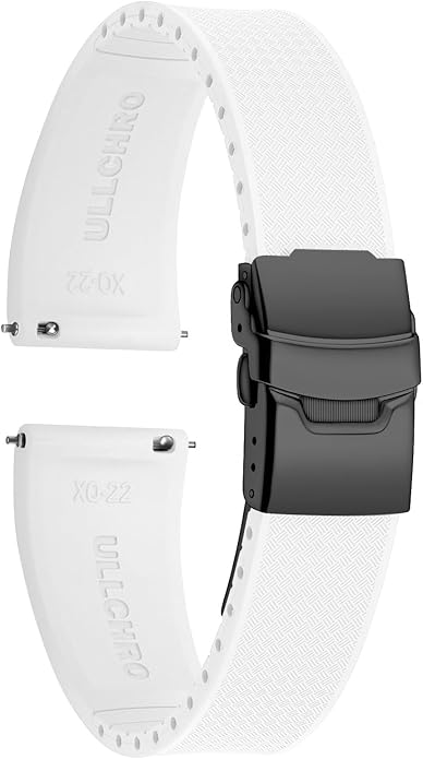 ULLCHRO Silicone Watch Band Quick Release Strap FKM Waterproof Watch Bands for Men 20mm 22mm Replacement Strap Sport Rubber Watchband