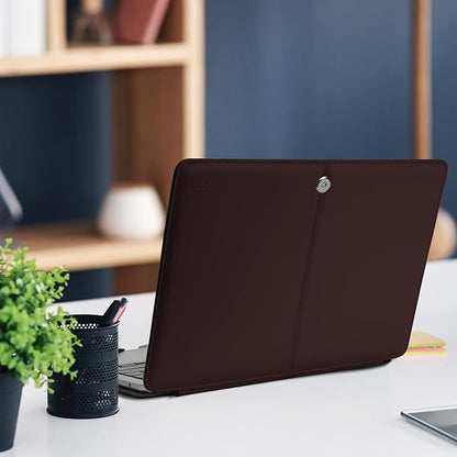 MOSISO Case Compatible with MacBook Air 13.6 inch M4 M3 M2 2025-2022 /Air 13 M1 2022-2018 /Pro 13 inch M2 M1 2025-2016, PU Leather Portfolio Protective Stand Cover, Chestnut Brown