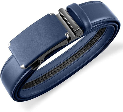 DOOPAI Belt Men, Ratchet Dress Adjustable 1 3/8" Sliding Leather Designer, Size Length Can be Cut, with Gift Box