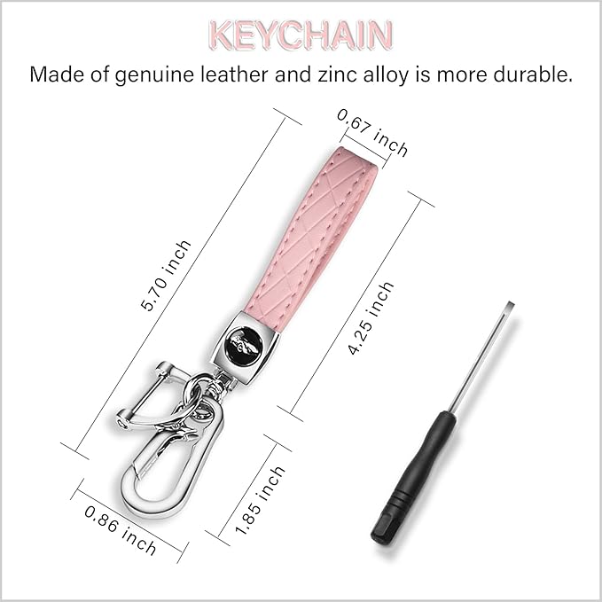 QBUC for Chevy Key Fob Cover with Keychain Soft TPU Protection Case Compatible with 2021-2026 Equinox Blazer Chevy Tahoe Suburban GMC Yukon Denali Silverado 5-Buttons(Chrome Trim Pink)
