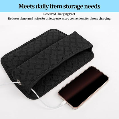 Car Seat Gap Filler Organizer, Leather Console Side Gap Filler Storage Box for Storing Phones Keys, No-Drop Automotive Seat Crevice Blocker Organizer, Universal for Truck SUV Sedan (Black)