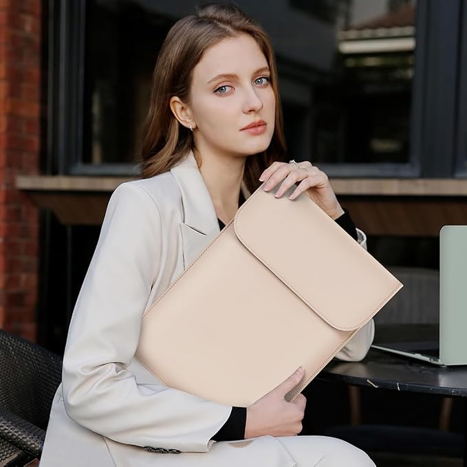 MOSISO Laptop Case 13.3 inch, 13-13.3 inch Laptop Sleeve Compatible with MacBook Neo 13 A18 Pro A3404 /Air 13/Pro 13/Pro 14 M5 M4 M3 M2 M1, Faux Suede Leather Case with Small Bag, Apricot