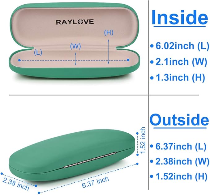 RayLove Unisex Hard Shell Eyeglasses Cases, Protective Case For Glasses