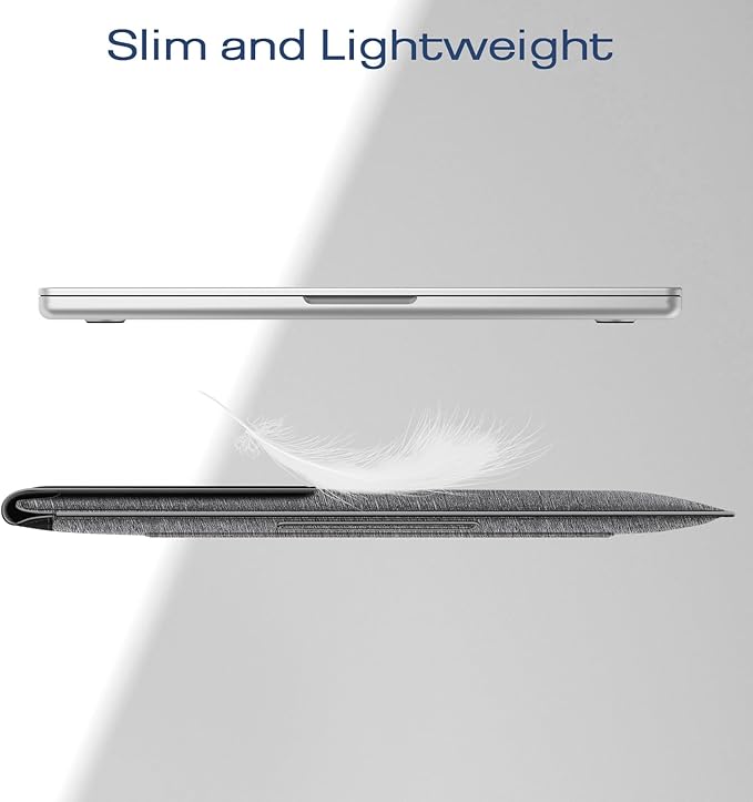 Fintie Sleeve Case for MacBook Air 13.6 A3449 A3240 A3113 A2681, Pro 14 A3427 A3426 A3434 A3401 A3185 A3112 A2992 A2918 A2779 A2442, MacBook Pro/Air/Neo 13 - Slim Bag Cover with Stand, Gray/Black