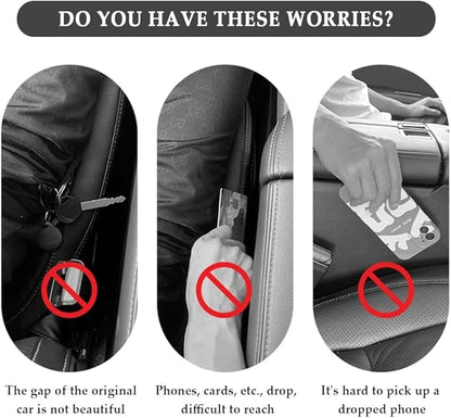 Junecarp 2PCS Car Seat Gap Filler - Elastic Car Seat Gap Filler Organizer Universal for Truck SUV Car Between Seat and Console - Prevent Items from Droping - Add Style to Your Car Accessories