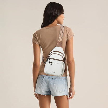 Leresas 7L Sling Bag for Women Men Vegan Leather Crossbody Bags Fanny Pack Purse Backpack Over Shoulder Bag Travel Anti Theft