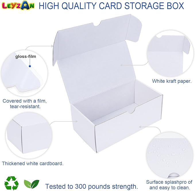 Trading Card Storage Box for toploader, 8-Pack•100 Count Cardboard Top Loaders Storage Box with Dividers & Labels for TCG/Magic/Mtg Organizer and Collection