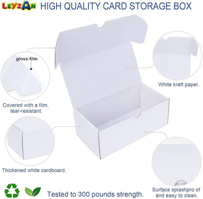 Trading Card Storage Box for toploader, 8-Pack•100 Count Cardboard Top Loaders Storage Box with Dividers & Labels for TCG/Magic/Mtg Organizer and Collection