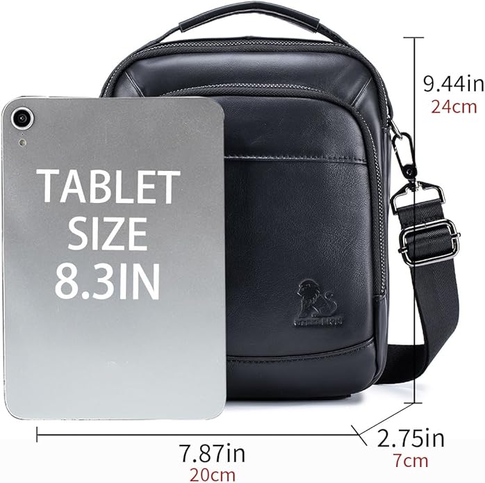 Premium Leather Men's Crossbody -Organized Storage & Durable,Stylish for Daily Carry