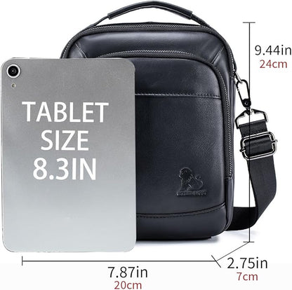 Premium Leather Men's Crossbody -Organized Storage & Durable,Stylish for Daily Carry