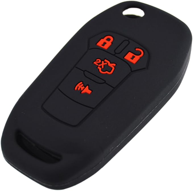 Silicone Rubber Key Fob Cover Protector for Ford Fusion Explorer (Flip Key) N5F-A08TAA 164-R7986 5924003 4 Button Remote Control