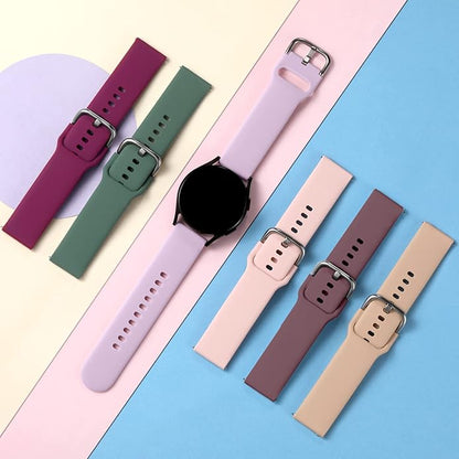 DaQin 10 Pack Bands Compatible with Samsung Galaxy Watch 7/6/5/4 40mm 44mm/Watch 6 Classic 43mm 47mm/Watch 5 Pro 45mm/Watch 4 Classic/Active 2 Band, 20mm Soft Silicone Sport Strap Wristbands Women Men
