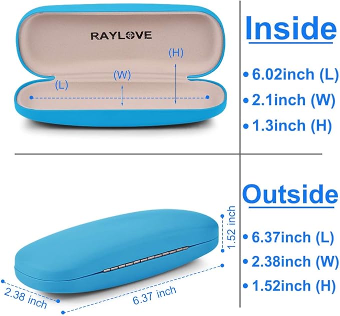 RayLove Unisex Hard Shell Eyeglasses Cases, Protective Case For Glasses