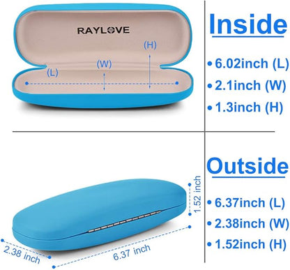 RayLove Unisex Hard Shell Eyeglasses Cases, Protective Case For Glasses