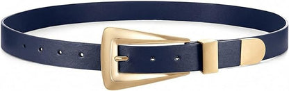 Women's Leather Belts for Jeans Pants Fashion Leather Waist Belt Ladies Dress Belts with Gold/Silver Buckle