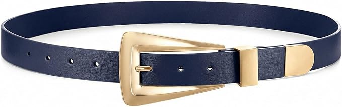Women's Leather Belts for Jeans Pants Fashion Leather Waist Belt Ladies Dress Belts with Gold/Silver Buckle
